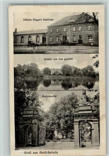 14641 O1550 Nauen , Havelland 1927 - Grossbehnitz - Rogges Gasthaus und Kolonialwarenhandlung, Schloss AK