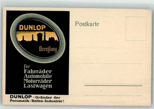 Dunlop Bereifung für Fahrräder Automobile Motorräder und Lastwagen