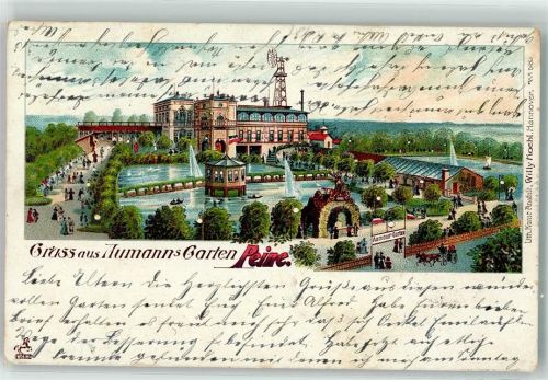 Peine 1903 Etablissement Aumann's Garten Windrad