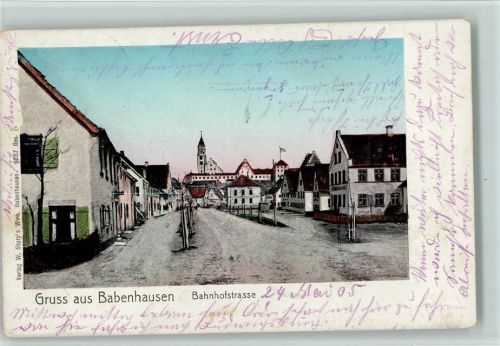Babenhausen 1905 Bahnhofstraße, AK
