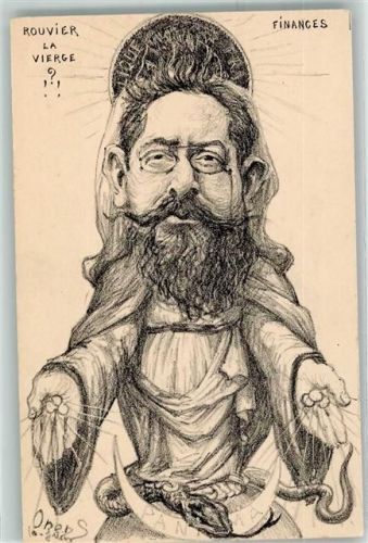 Rouvier la Vierge Finances Denizard Karikatur sign. Orens