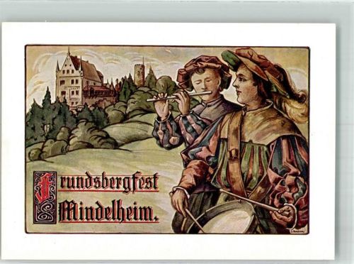 Mindelheim Frundsbergkinderfest Trommler Querflöte Off. Festpostkarte