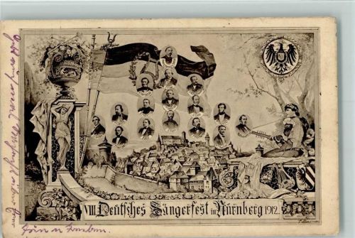 Nürnberg 1912 VIII Deutsches Sängerfest, Historismus AK