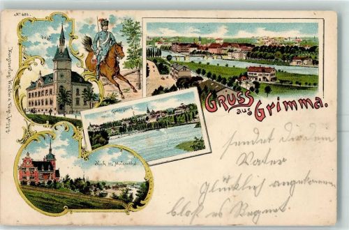 Grimma 1899 Post Gattersburg Blick ins Muldenthal
