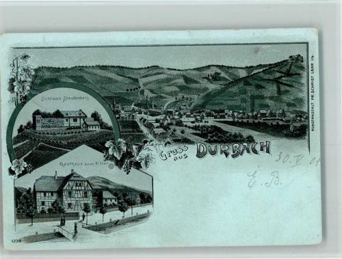 Durbach Gruss aus - Gasthaus zum Ritter, Schloss Staufenberg - Verlag Schmidt 1238 AK