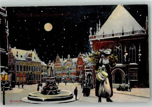 Bremen 1905 Mondschein Tannenbaum Spielzeug