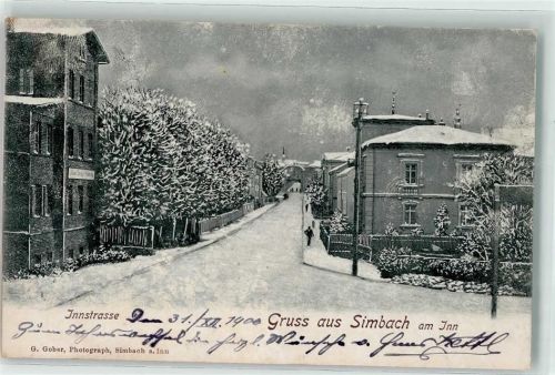 Simbach 1900 Winter Innstraße