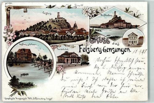Gensungen 1898 Felsberg Altenburg Apotheke Gasthaus Zum Schwan Bahnhof