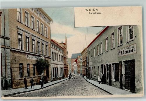 Weida Burgstraße Geschäft W. W .Schubert Hotel