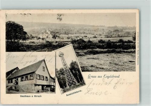 Engelsbrand 1905 Gasthaus zum Hirsch Aussichtsturm