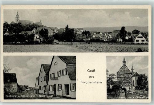 Burgbernheim Aufgang zum Kapellenberg Gasthaus Konditorei u. Kolonialwaren
