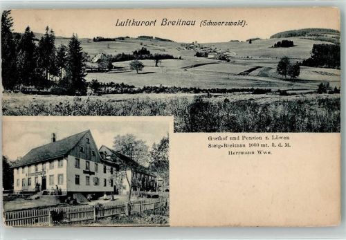 Breitnau Gasthaus zum Löwen Bahnpoststempel