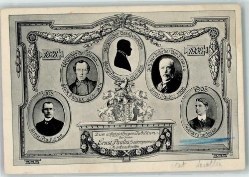 Markneukirchen 80 jähr. Firmenjubiläum Ernst Paulus Saitenspinnerei Gründerportraits
