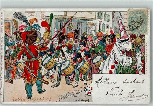 1900 Lithographie Karneval sign. P. Kauffmann