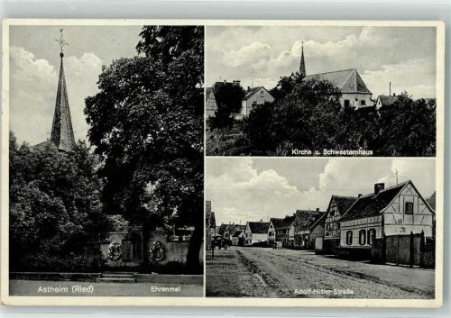 Astheim WK II Ehrenmal Kirche Schwesternhaus Adolf Hitler Straße