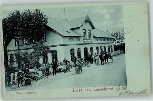 Elmenhorst 1899 Vesper`s Gasthaus Fahrrad
