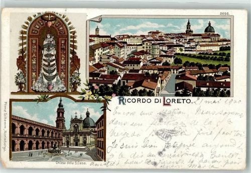 60025 Loreto 1900 Gebrauchsspuren Kirche Chiesa della S. Casa Lithographie