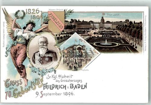 Karlsruhe 70. Geburtstag Sr. Kgl. Hoheit des Grossherzogs Friedrich von Baden 09. September 1896 Schloss Festhalle