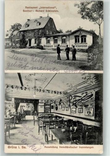 Grüna 1919 Gasthaus International Richard Schönstein Ausstellung fremdländischer Sammlungen