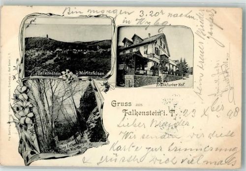 Falkenstein 1898 Ruine Falkenstein Gasthaus Frankfurter Hof Moritzfelsen
