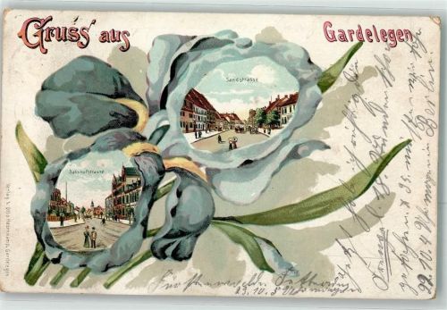 Gardelegen 1902 Sandstraße Bahnhofstraße Iris Passepartout