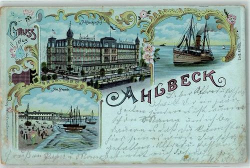 Ahlbeck 1900 Ahlbecker Hof Dampfer Segelboot