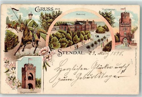 Stendal 1898 Bahnhof Ünglinger Tor Tangermünder Tor Reiter