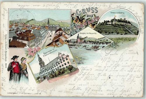 Gengenbach 1900 Klosterkirche Präparandenschule Schloß Ortenberg Gengenbachertrachten