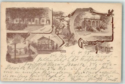 Templin 1898 Vorläufer Gasthaus Sommerhalle Forsthaus Hirsch