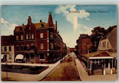 Rathenow 1913 Zietenplatz Mittelstraße