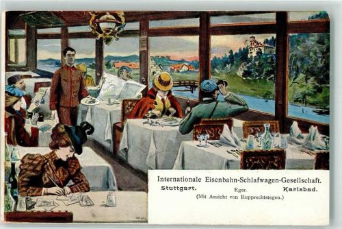 91235 W8564 Rupprechtstegen Gebrauchsspuren Internationale Eisenbahn Schlafwagen Gesellschaft Stuttgart Eger Karlsbad