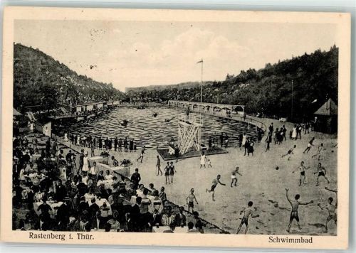 99636 O5235 Rastenberg Foto AK Schwimmbad Volleyballspieler Sprungturm