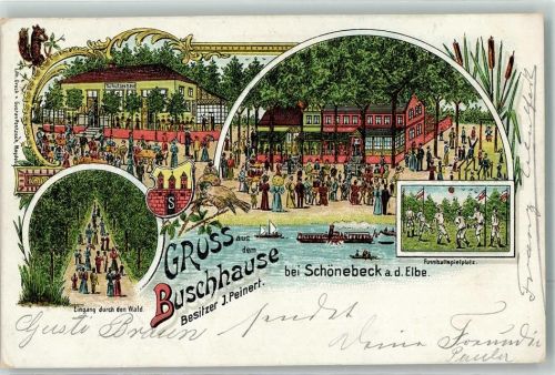 Schönebeck 1901 Etablissement Buschhaus Garten Fußballplatz