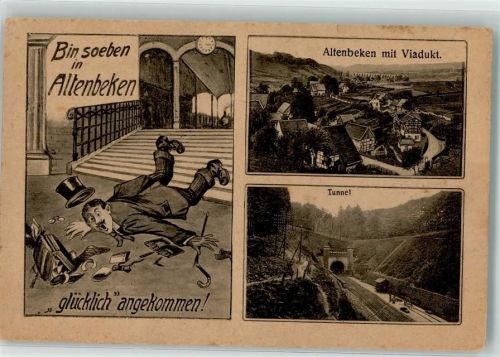 Altenbeken 1913 Tunneleingang Viadukt Humor