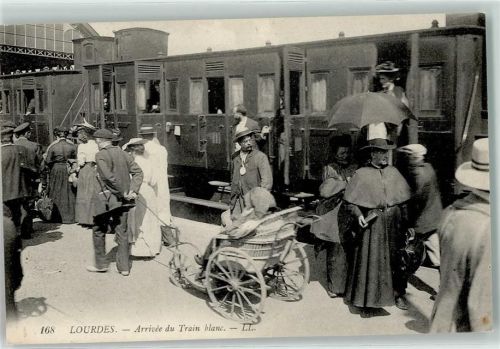 Lourdes Arrivee du Train blanc Rollstuhl