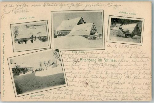 Altenberg 1905 Grumbt-Haus Bobe-Haus Liebscher-Haus Petzoldplatz Winter