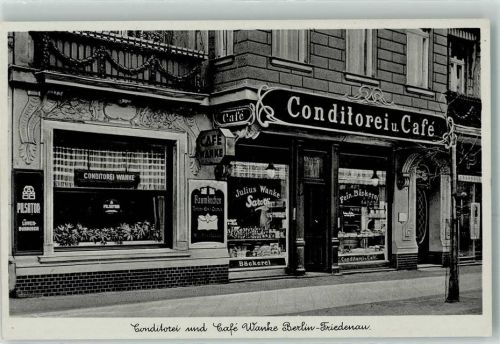 Friedenau Gasthaus Conditorei und Cafe Wanke Rheinstraße Emailleschild Pilsator