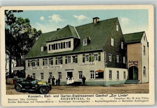 09577 O9387 Niederwiesa - Gasthaus zur Linde Kutscherstube Infationsporto 40 Reichsmark