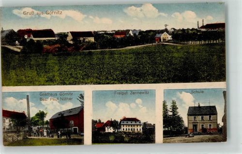 04703 O7321 Görnitz b Leisnig 1916 - Gasthaus Görnitz Freigut Zennewitz Schule