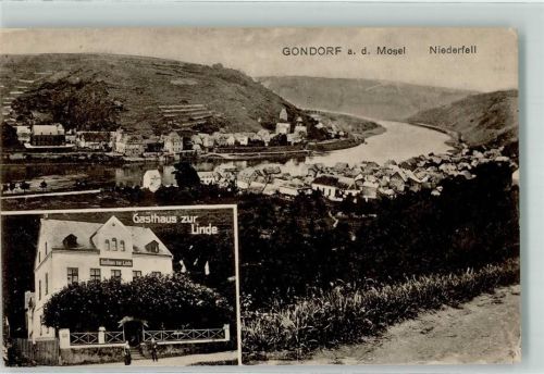 Kobern-Gondorf 1918 Niederfell Gasthaus zur Linde Mosel Bahnhofs-Kommandartur WK I