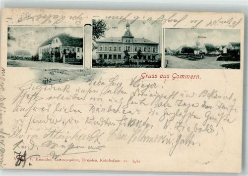 Gommern 1903 Schule Dorfplatz