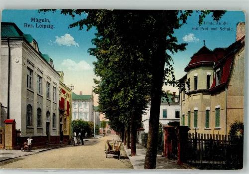 Mügeln 1920 Lindenstraße Post Schulhaus