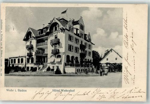 79664 W7867 Wehr , Baden 1905 Foto AK Hotel Wehrahof