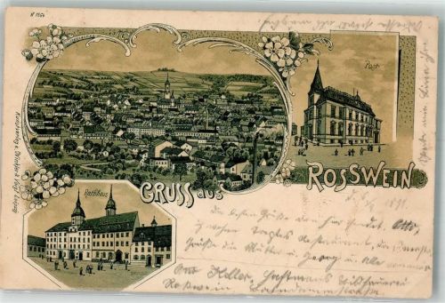 Roßwein 1899 Rathaus Post