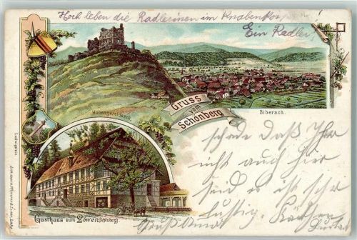 Schönberg 1898 Burgruine Hohengeroldseck Gasthaus zum Löwen