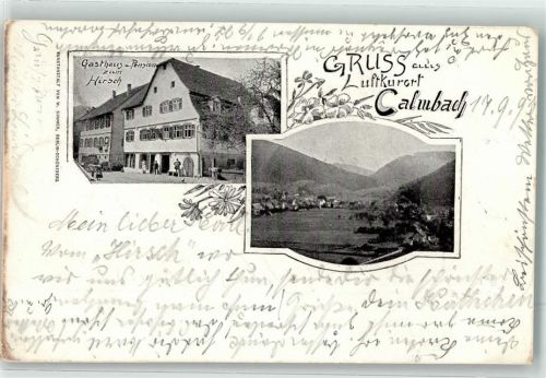 Calmbach 1897 Gasthaus Pension zum Hirsch
