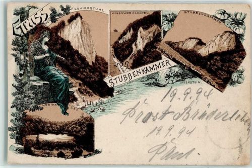 Sellin 1894 Königsstuhl Wissower Klinken Stubbenkammer Opferstein Hertha See