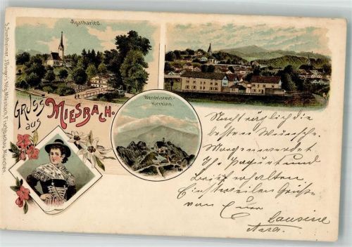 Miesbach 1899 Volkstracht Wendelstein Kirchlein Agatharied