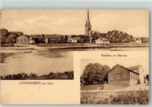 63477 W6457 Dörnigheim - Gasthaus zur Mainlust Ev. Kirche Main