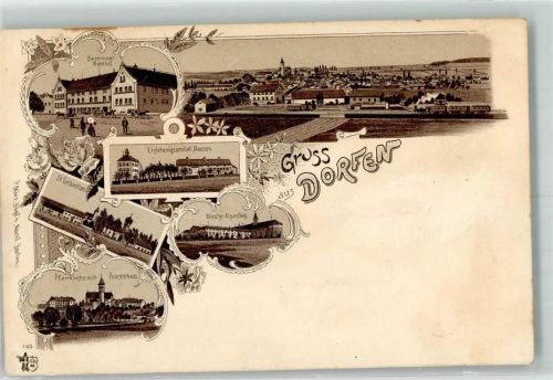 Dorfen Lithographie Kloster Erziehungsanstalt Gasthaus Bachmayer St. Sebastian Verlag Ottmar Zieher-München